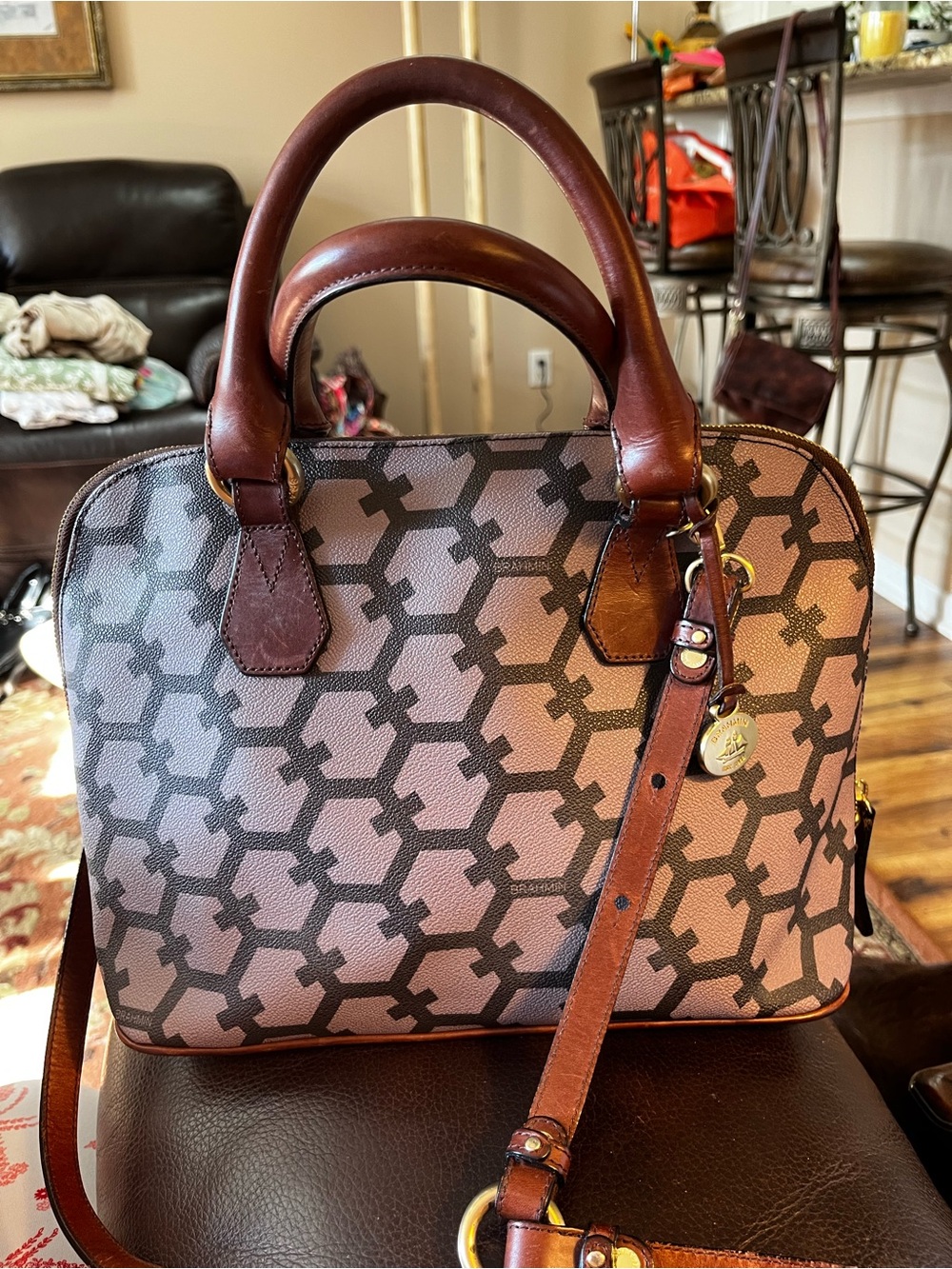 Brahmin Vivian Geometric Design Handbag
